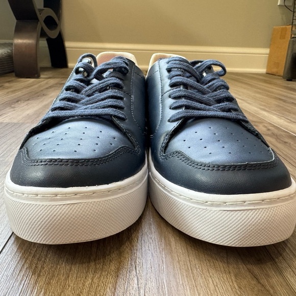 SWIMS Avenue Leather Sneaker Casual Shoes Navy Men’s Size 8 New in Box - Picture 3 of 13